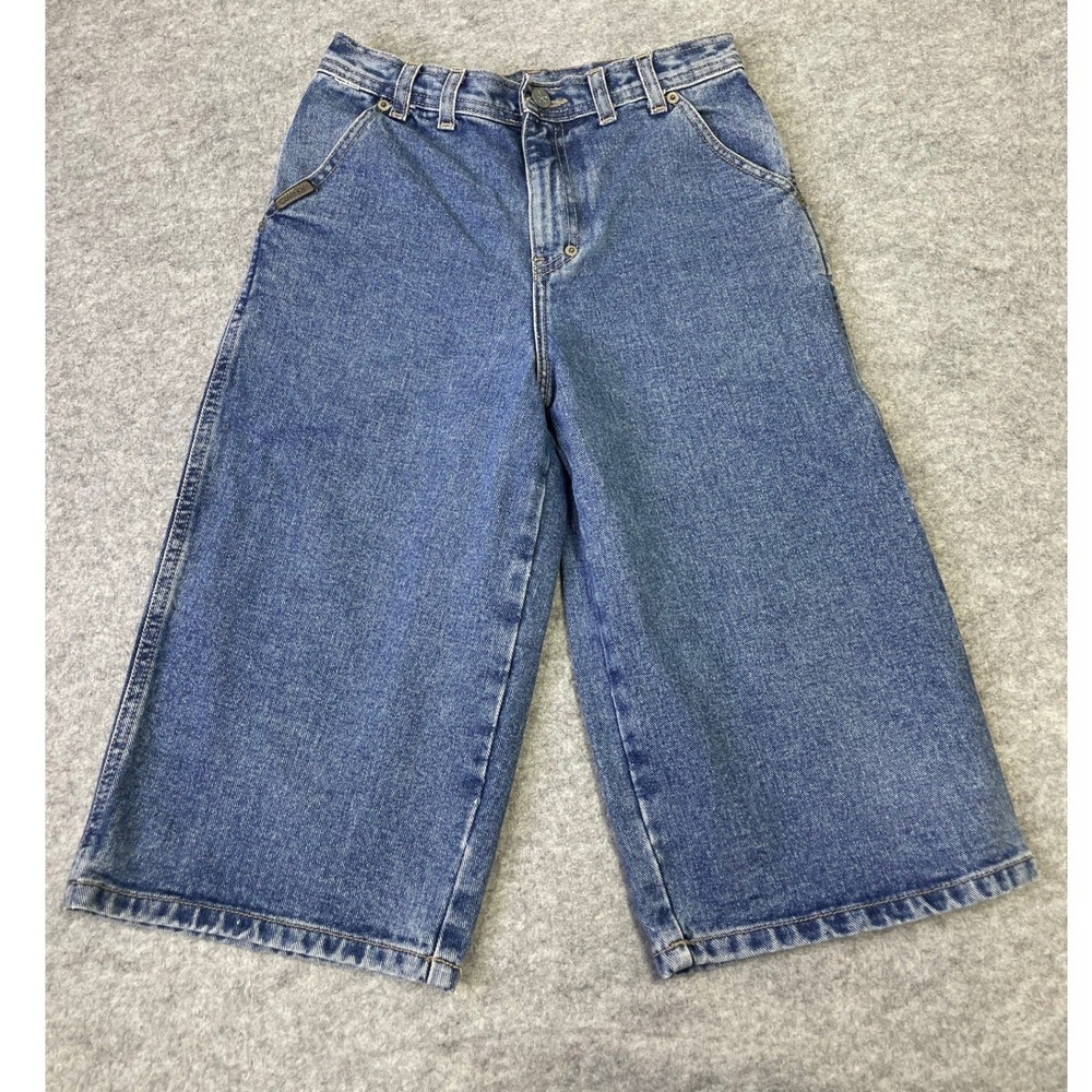 Vintage 90s Calvin Klein Jeans Super Baggy Shorts S Double Stone Blue Denim